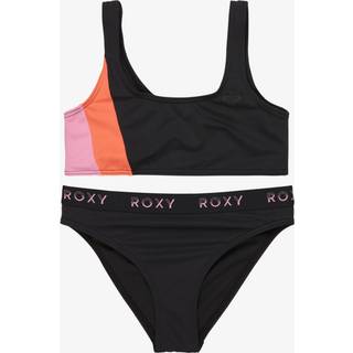 Roxy Girl's Colorblock Bralette Set Bikini Børn størrelse 16 Years farve sort
