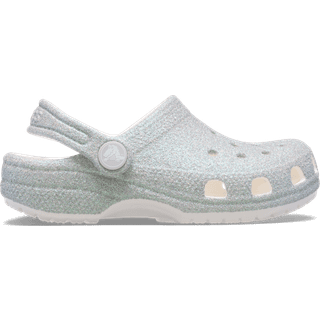 Crocs kids Toddler Classic Iridescent Glitter Clogs White 27