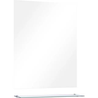 vægspejl med hylde 50 x 60 cm hærdet glas