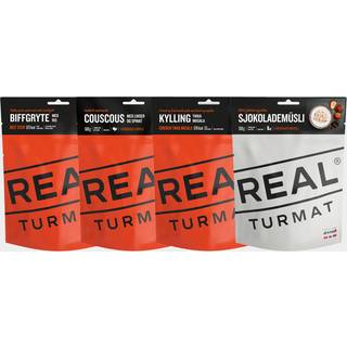 Stor pakke frysetørret mad / campingmad Real Turmat Familjepakke, 4-pack, 1850 gram