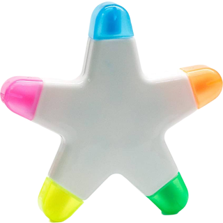 HUKHIN B?rste tip fremh?vere kreative stjerneform let farve fluorescerende kastemark?rer med 5 farver, der er fantastisk til journalplanl?ggernot