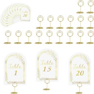 Bryllupsbordnummer 1-20 med 20 stk. bordnummerholdere