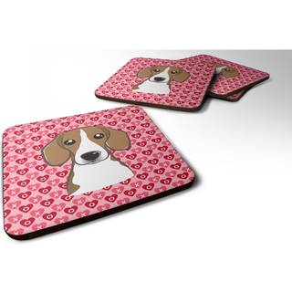 """" Caroline's Treasures Beagle Hearts Foam Coaster Set på 4 3,5 multicolor """"