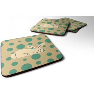 """" Caroline's Treasures Rabbit på Polkadots Foam Coaster Set på 4 3,5 multicolor """"