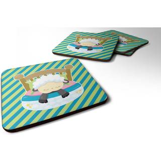 """" Caroline's Treasures Sheep in Bed Foam Coaster Set på 4 3,5 multicolor """"