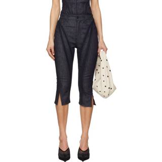 Mugler Mesh-trimmed denim corset - black - XL