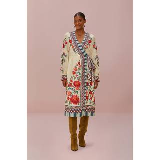 Farm Rio Mosaic Garden cotton wrap dress - multicoloured - L