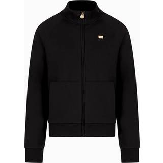 EA7til kvinder. 7W000077_AF13135 Core Lady cardigan sweatshirt i sort bomuld med stretch (S), Casual, Sport, Multisport