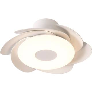 Mantra Iluminación LED-loftventilator Flower hvid DC-motor støjsvag Ø 79 cm CCT Flower, dæmpbar, Hvid/opal, Stue/spisestue, Plast, Moderne