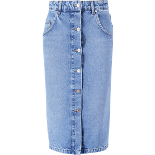 Stella McCartney Chain-detail denim midi skirt - blue - S