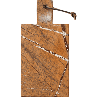 Skærebræt, marmor, brun, 30x15 cm