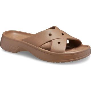 Crocs women Classic Cross Strap Slides Milk Chocolate 37