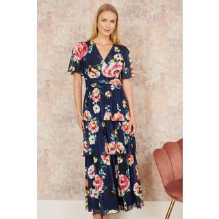 Yumi Yumi Blomster Mesh Tiered Maxikjole