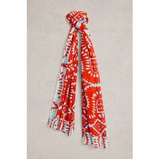 White Stuff White Stuff Red Squiggle Printed Scarf