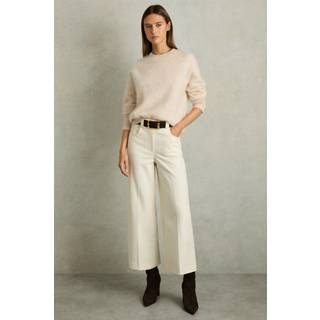 Reiss Reiss Cream Myrtle Twill Culotte Trousers