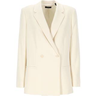 Theory Blazer Relaxed Double-Breasted Crepe US 10 (EUR 42) - Beige - US 10 (EUR 42)