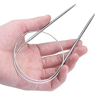 11 rundpinde i metal, 80 cm - Perfekt til strikkeprojekter