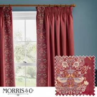 Morris & Co Morris & Co Berry Strawberry Thief Embroidered Pencil Pleat Pencil Pleat Curtains