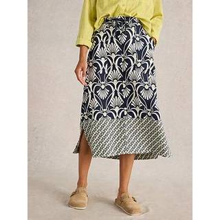 White Stuff White Stuff Blue Elle Linen Blend Skirt