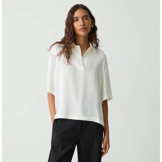 Theory Blouse Fluid Polo L - Ivory - L
