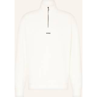 Sweatshirt i bomuldsfrotté med lynlås i halsen og logoprint