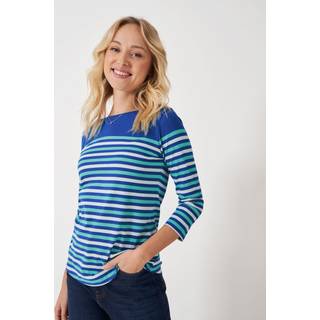 Crew Clothing Crew Clothing Company Green 100% Cotton Essential Breton Stripe Top