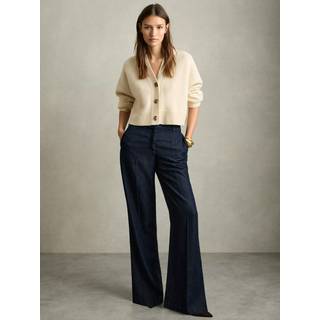 Reiss Reiss Dark Blue Reed Denim-Look Wide-Leg Trousers