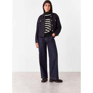 Whistles Whistles Black Whistles Stripe Wool Roll Neck White Jumper