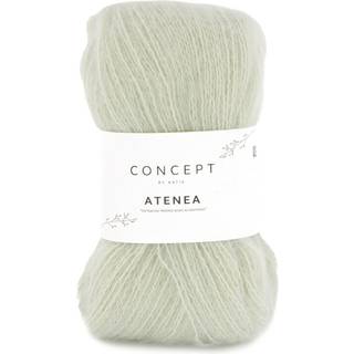 Katia Concept Atenea 92 Hvidlig grøn Indhold:42% ekstrafin merinould, 40% bomuld, 18% kashmir Vægt/længde: 25 g = ca. 175 meter Anbefalede pinde: 3-3.5 mm Strikkefasthed: 10 x 10 cm = 25 m x 35 p Vask:Håndvask / Tåler ikke tørretumbling.