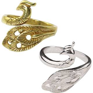 PZRT 2PCS Strik loop Crochet Loop Strikring Ring Finger Slid Thimble Needle Thimble Sying Tilbeh?r til t?j DIY (1 X Silver Tone + 1 X Kobbertone)