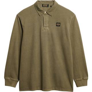 Superdry Superdry Grey Long Sleeved Contrast Stitch Rugby 100% Cottton Shirt