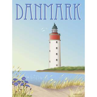 Danmark Hvidt Fyr - Plakat 50x70 cm fra ViSSEVASSE