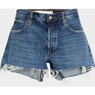Frame The Hang frayed mid-rise denim shorts - blue - 28