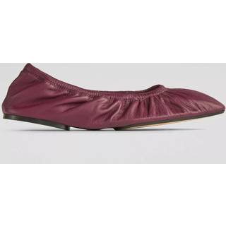 LK Bennett LK Bennett Red Tayla Bordeaux Nappa Leather Folded Ballerinas