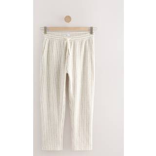 Next Neutral Ecru Stripe Straight Leg Joggers