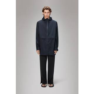 RAINS Suva Hooded Waterproof Long Jacket Navy