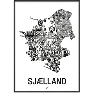 Sjælland, byer - 70x100 cm