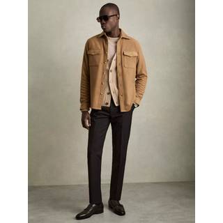 Reiss Reiss Camel Demari Twin-Pocket Overshirt With Wool