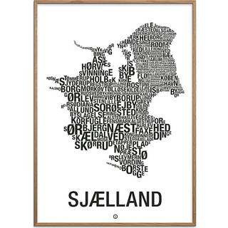 Sjælland, byer - 50x70 cm