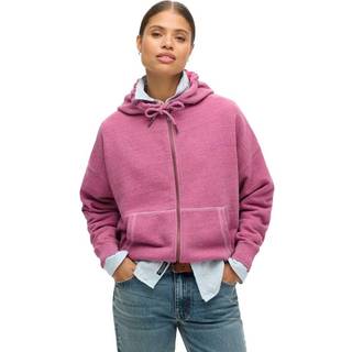 Superdry Superdry Pink Essential Logo Overdyed Zip 100% Cotton Hoodie