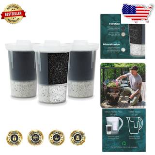 Santevia Mina Alkaline vandfilterv?rdipakke | 3-pack derhjemme vandkandefilter tilf?jer mineraler og fremstiller alkalisk vand | Klor og blyvands