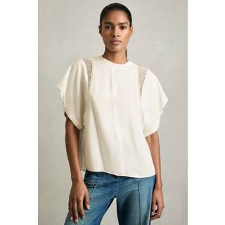 Reiss Reiss Cream Harlowe Lace-Insert T-Shirt