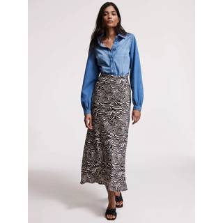 Mint Velvet Mint Velvet Black Zebra Print Satin Slip Skirt