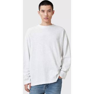 All Saints AllSaints White Cotton Foster Long Sleeve Crew T-Shirt