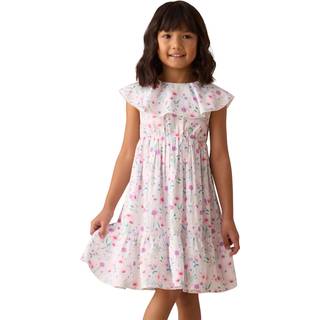 Angel & Rocket Angel & Rocket White Flori Pleated Collar 100% Cotton Dress