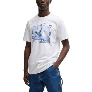 BOSS ORANGE Dunetrace Printed Crew Neck T-Shirt White