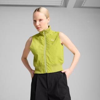 Women&#39;s Puma DARE TO Full-Zip Woven Vest, Green, Size XL, Clothing - Sea Kelp - XL