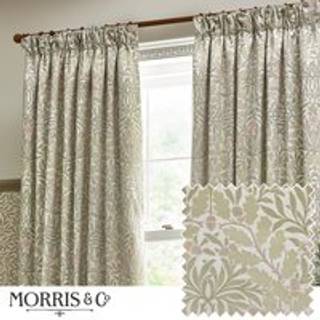 Morris & Co Morris & Co. Stone/Sage Acorn Jacquard Chenille Pencil Pleat Curtains