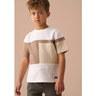 Angel & Rocket Angel & Rocket Cream Callum Textured Block T-Shirt