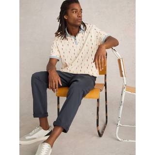 White Stuff White Stuff White Bike Printed 100% Cotton Polo Shirt